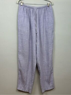 Vintage Marc Ware Hot Cotton 100% Linen Drawstring Pants Lagenlook Artsy Sz L